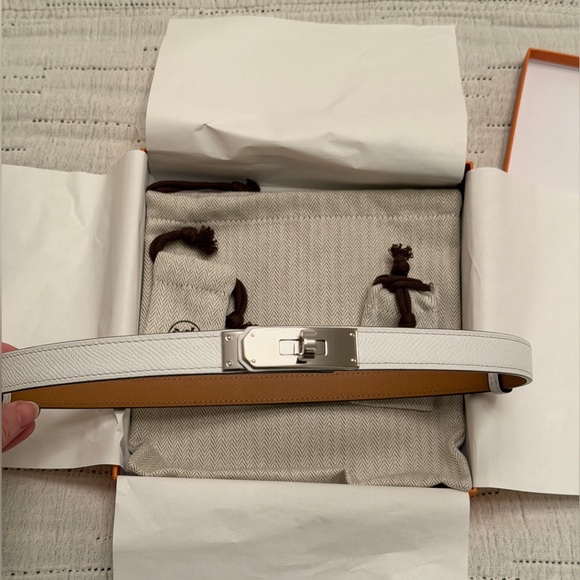 Hermes White Kelly Belt New - Picture 4 of 13